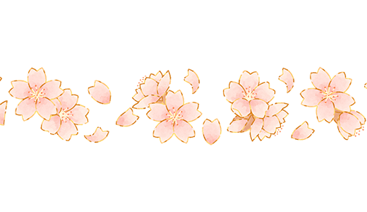 金縁の桜 飾り線【イラスト素材】
