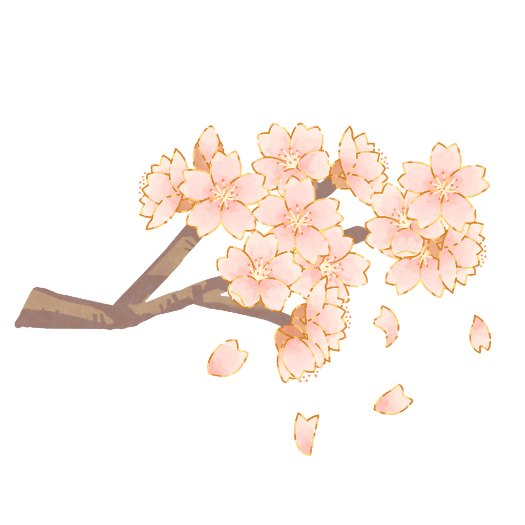 金縁の桜 イラスト素材 手描きのフリーイラスト素材 かわピク