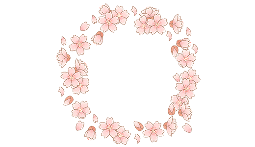 桜 四角形/円形フレーム【イラスト素材】 | 手描きのフリーイラスト