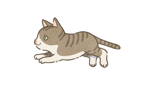 ジャンプする猫 キジトラ イラスト素材 手描きのフリーイラスト素材 かわピク