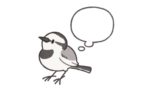 考えている鳥 ハクセキレイ イラスト素材 手描きのフリーイラスト素材 かわピク