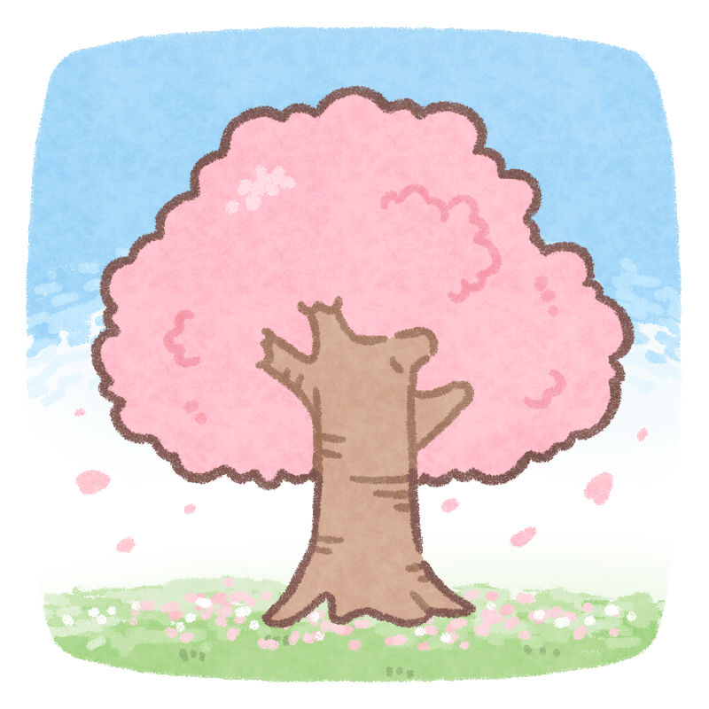 桜の木【イラスト素材】 | 手描きのフリーイラスト素材「かわピク」
